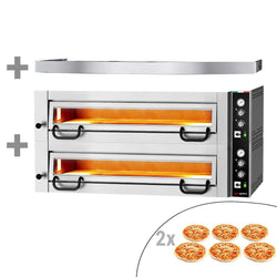 Elektryczny piec do pizzy Power – 6+6 x 34 cm – manualna obsługa – z pokrywą