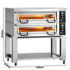 Elektryczny piec do pizzy Power – 6+6 x 34 cm – manualna obsługa – w zestawie z pokrywą i podstawą