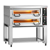 Elektryczny piec do pizzy Power – 6+6 x 34 cm – manualna obsługa – w zestawie z pokrywą i podstawą