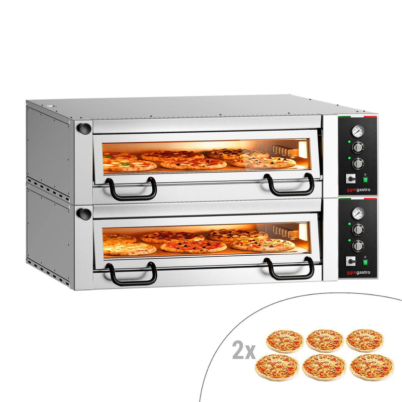 Elektryczny piec do pizzy Power – 6+6 x 34 cm – manualna obsługa