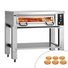 Elektryczny piec do pizzy Power – 6 x 34 cm – manualna obsługa – w zestawie z pokrywą i podstawą