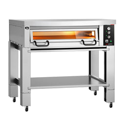 Elektryczny piec do pizzy Power – 6 x 34 cm – manualna obsługa – w zestawie z pokrywą i podstawą