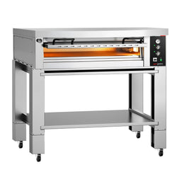 Elektryczny piec do pizzy Power – 6 x 34 cm – manualna obsługa – w zestawie z pokrywą i podstawą