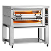 Piec do pizzy Power – elektryczny – 9+9x 34 cm – cyfrowy – z okapem, podstawą i kółkami – wersja głęboka
