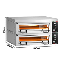 Elektryczny piec do pizzy Power – 9+9 x 34 cm – manualna obsługa – z pokrywą