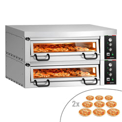 Elektryczny piec do pizzy Power – 9+9 x 34 cm – manualna obsługa – z pokrywą
