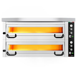 Elektryczny piec do pizzy Power – 9+9 x 34 cm – manualna obsługa – z pokrywą