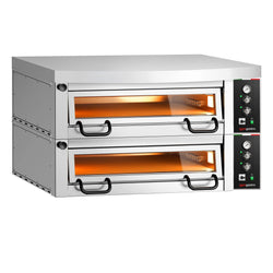 Elektryczny piec do pizzy Power – 9+9 x 34 cm – manualna obsługa – z pokrywą