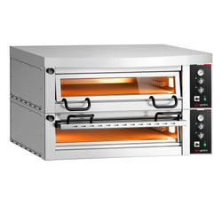 Elektryczny piec do pizzy Power – 9+9 x 34 cm – manualna obsługa – z pokrywą