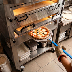 Piec do pizzy Power – elektryczny – 9+9x 34 cm – cyfrowy – z okapem, podstawą i kółkami – wersja głęboka