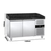 Stół chłodniczy do pizzy PREMIUM – 1500 x 800 mm – z 2 drzwiami