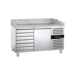 Stół chłodniczy do pizzy ECO - 1500x800 mm - z 1 drzwiami i 7 szufladami