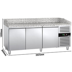 Stół chłodniczy do pizzy ECO - 2000x800mm - z 3 drzwiami