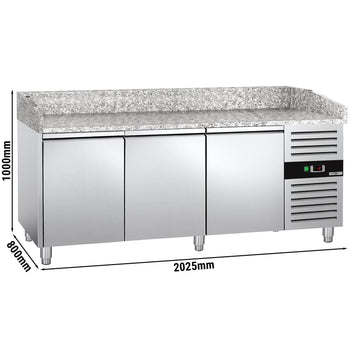 Stół chłodniczy do pizzy ECO - 2000x800mm - z 3 drzwiami - Prime Gastro