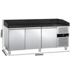 Stół chłodniczy do pizzy PREMIUM – 2000 x 800 mm – z 3 drzwiami