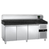 Commercial Pizza Prep Counter - Granite Top PREMIUM - 2025x800mm - with 3 doors - incl. refrigerated topping unit - 10x GN 1/4
