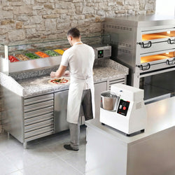 Elektryczny piec do pizzy Power – 4+4 x 34 cm – manualna obsługa – w zestawie z pokrywą i podstawą