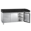Stół chłodniczy do pizzy PREMIUM – 2000 x 800 mm – z 2 drzwiami i 7 szufladami