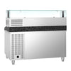 Commercial Pizza Prep Counter - Granite Top PREMIUM - 1500x800mm - with 1 doors & 7 drawers - incl. refrigerated topping unit with glass sneeze guard LED - 7x GN 1/4