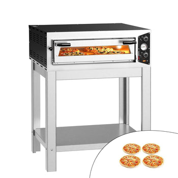 Elektryczny piec do pizzy – 4 x 30 cm – 230 V – manualny – wraz z podstawą