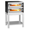 Elektryczny piec do pizzy – 4+4 x 30 cm – manualny – wraz z podstawą