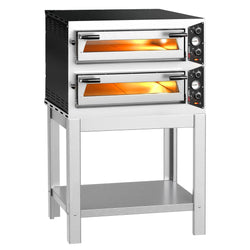 Elektryczny piec do pizzy – 4+4 x 30 cm – manualny – wraz z podstawą