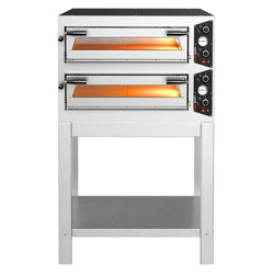 Elektryczny piec do pizzy – 4+4 x 30 cm – manualny – wraz z podstawą