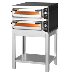 Elektryczny piec do pizzy – 4+4 x 30 cm – manualny – wraz z podstawą