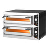 Electric Deck Pizza Oven - Twin Deck - Refractory Stone Deck - 4+4 x Ø 30cm (12") - 230V 3 Phase - Mechanical Controls - up to 450°C