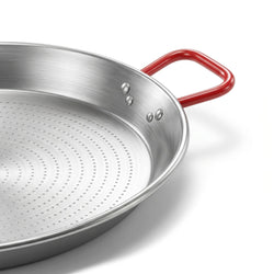 Patelnia do paelli – średnica 600 mm – stal węglowa – czerwone uchwyty