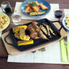 Płyta grillowa PREMIUM do serwowania potraw – przystosowana do kuchenek indukcyjnych – 460 x 250 mm