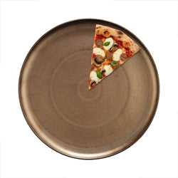 (12 sztuk) Talerze do pizzy – porcelana – Ø 310 mm – połyskujący beż