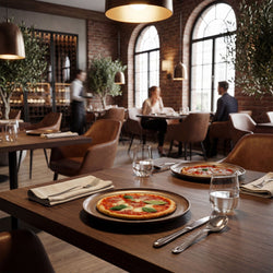 (12 sztuk) Talerze do pizzy – porcelana – Ø 310 mm – połyskujący beż