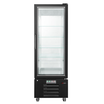 Witryna mroźnicza panoramiczna - 340 litrów - 5 półek - czarna - Prime Gastro