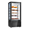 4-Sided Glass Display Freezer - 457L - 805mm - Double glazing - square - black front - with 5 glass shelves - 1 glass door, right-hinged - Black
