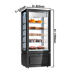 4-Sided Glass Display Freezer - 457L - 805mm - Double glazing - square - black front - with 5 glass shelves - 1 glass door, right-hinged - Black