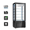 4-Sided Glass Display Freezer - 457L - 805mm - Double glazing - square - black front - with 5 glass shelves - 1 glass door, right-hinged - Black