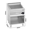 Commercial Gas Lava Rock Chargrill - 600mm - Freestanding - with Leg Stand - 600mm Deep - 8kW