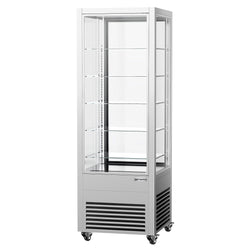 Witryna chłodnicza panoramiczna - 440L - 675mm - podwójne przeszklenie - z 5 półkami - z oświetleniem LED