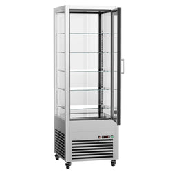 Witryna chłodnicza panoramiczna - 440L - 675mm - podwójne przeszklenie - z 5 półkami - z oświetleniem LED