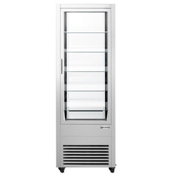 Witryna chłodnicza panoramiczna - 440L - 675mm - podwójne przeszklenie (4 strony) - z 5 półkami - z oświetleniem LED