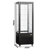 Witryna chłodnicza panoramiczna - 440L - 675mm - podwójne przeszklenie - z 5 półkami - z oświetleniem LED - Czarny