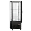 Witryna chłodnicza panoramiczna - 440L - 675mm - podwójne przeszklenie - z 5 półkami - z oświetleniem LED - Czarny