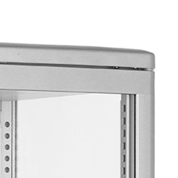 Panoramiczna witryna stołowa - 68 litrów - 420 mm - 3 półki - srebrny