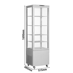 Witryna panoramiczna - 235 litrów - 510 mm - 4 półki - Biały