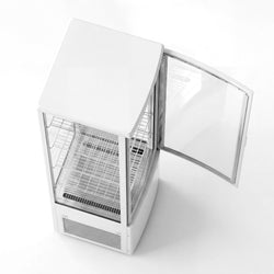 Witryna chłodnicza panoramiczna - 235L - 515mm - podwójne przeszklenie - z 4 półkami - z oświetleniem LED - Biały