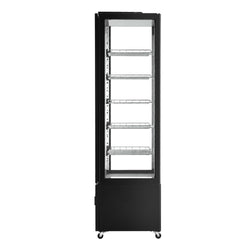 Witryna chłodnicza panoramiczna - 442L - 650mm - podwójne przeszklenie - z 5 półkami - z oświetleniem LED