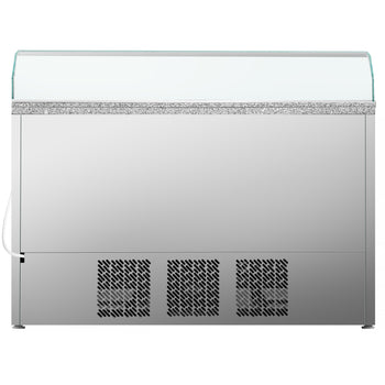 Stół Sałatkowy Premium PLUS - 1460 mm - 3 drzwi - ze szklaną nadstawką dla 8x GN 1/6 - Prime Gastro