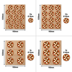 Gazowy piec do pizzy – 9 x Ø30cm – manualny – czarny
