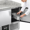 Commercial Pizza Prep Counter - Granite Top PREMIUM - 1400x700mm - with 3 doors